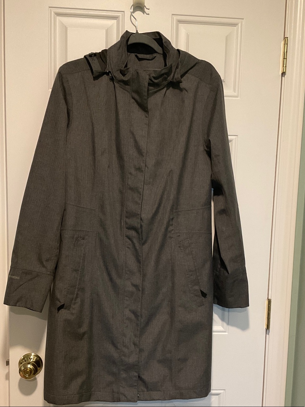 Eddie Bauer Dark Gray Hooded Trench Coat